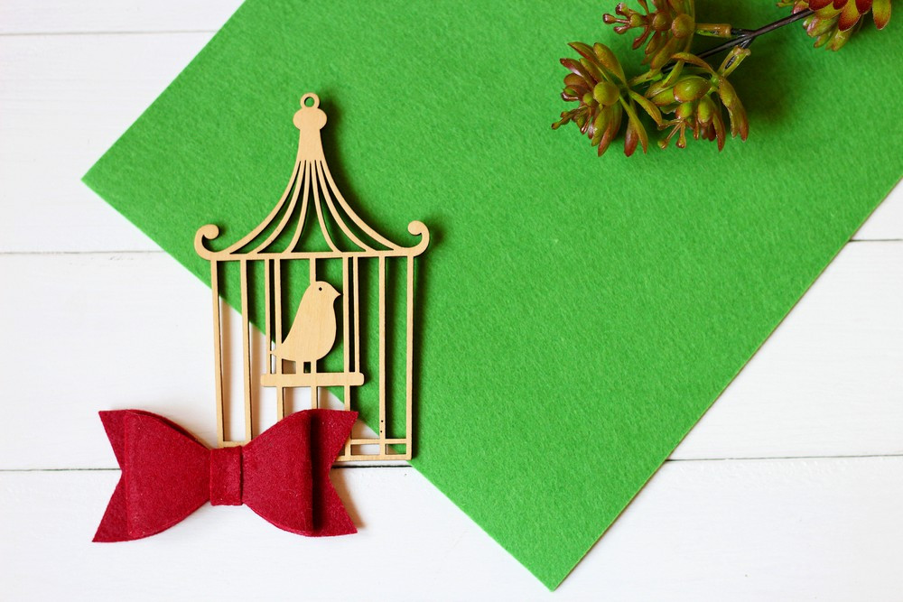 Фетр китайський жорсткий 2мм, 40*30см, салатовий, фото 1