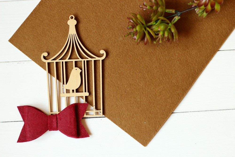 Фетр китайський жорсткий 2мм, 100*100см, карамель, фото 1