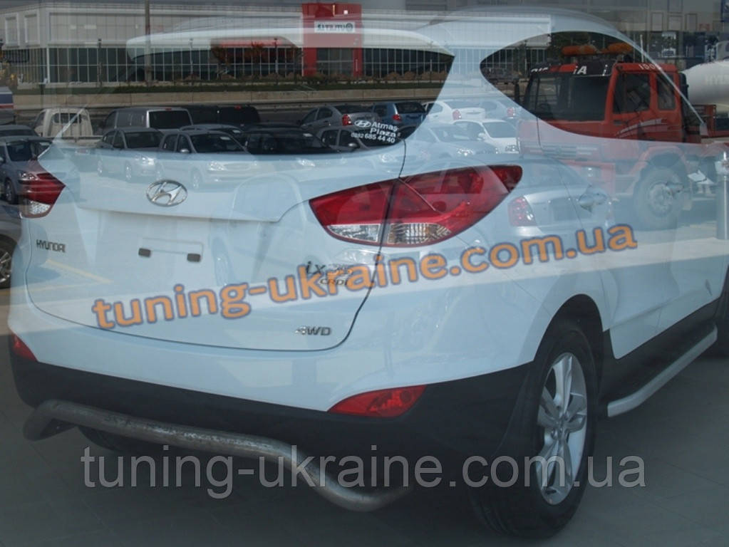 Защита заднего бампера труба U - образная на Hyundai IX 35 - фото 1 - id-p273559290