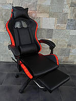 Кресло геймерское PRESTIGE с подсветкой LED черное игровое спортивное