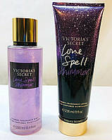 Набор парфюмированный Victoria`s Secret Love Spell Shimmer Fragrance Mist and Lotion спрей и лосьон для тела