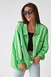 Жіноча сорочка в стилі oversize PERRY - салатовий колір, L (єсть розміру), фото 3