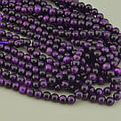 Нитка из натурального камня Котяче око 38 сантиметрів 6,5 мм (Без замка), фото 2