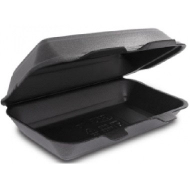 Контейнер для зберігання Нова-Пак одноразовий 24,6х15 см h6 см полістирол (HP-10Black/125шт), фото 1