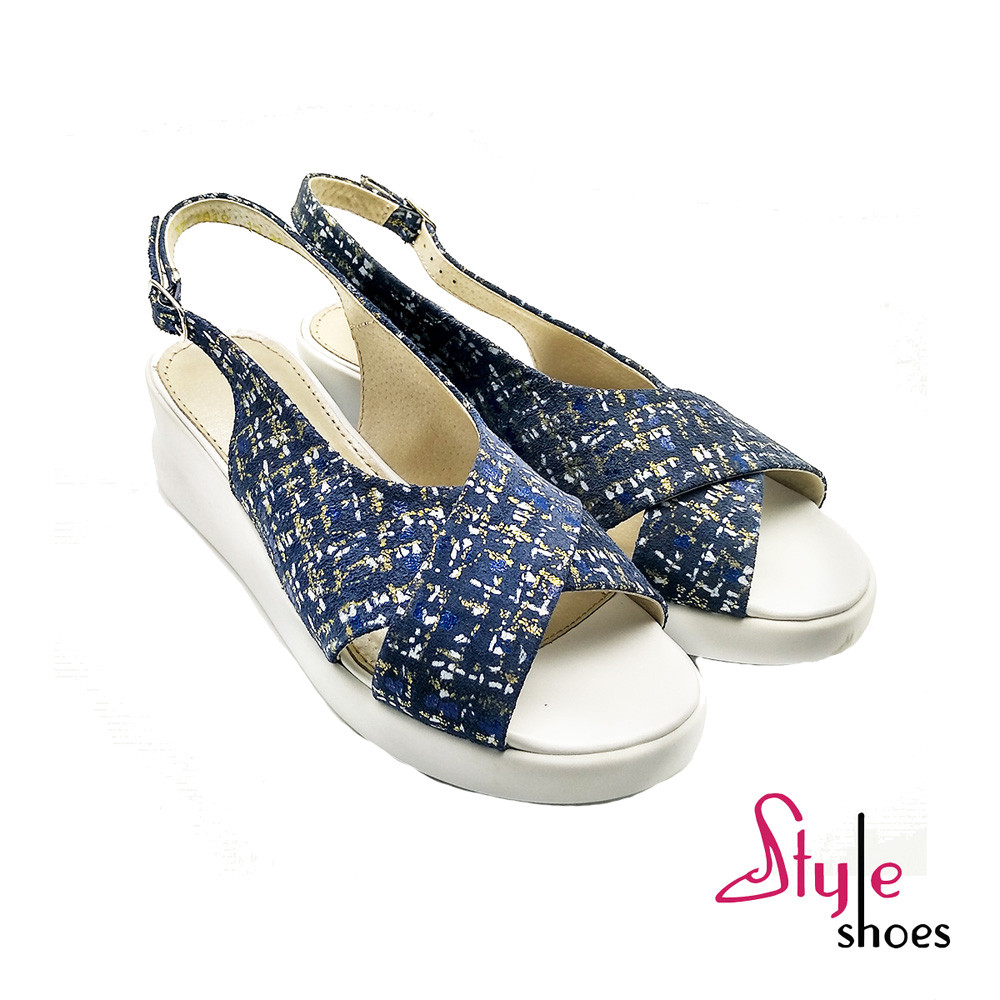 Босоніжки замшеві жіночі на танкетці “Style Shoes”