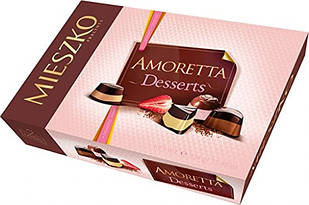 Шоколадні цукерки полуниця/шоколад Mieszko Amoretta Desserts у коробці, 324 гр