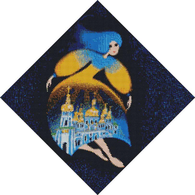 AMO7239 Набір алмазної мозаїки на підрамнику Берегиня Михайлівська