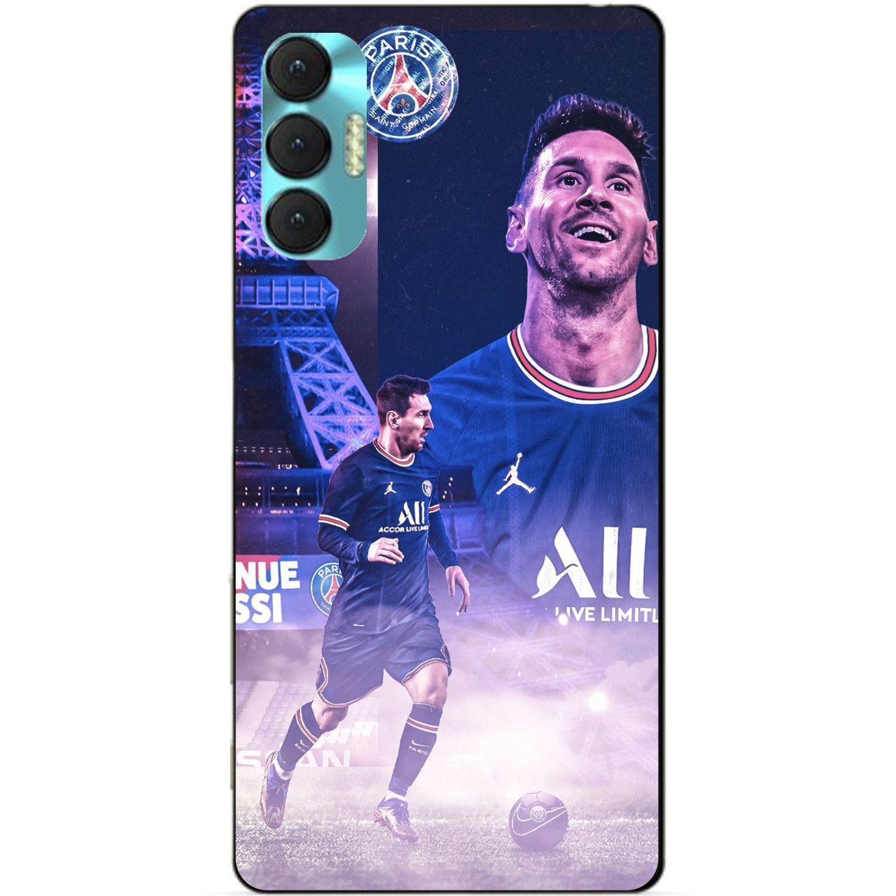 Силиконовий бампер чохол для Tecno Spark 8p з картинкою Messi PSG