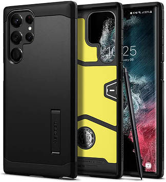 Чохол Spigen для Samsung Galaxy S22 Ultra - Tough Armor, Black (ACS03923)