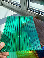 Поликарбонат сотовый в размер 6мм зеленый