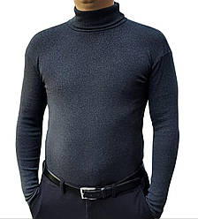 Гольф БАТАЛ універсальний, горловина відворот 3ХЛ 4ХЛ рібана з начосом АНТРАЦИТ