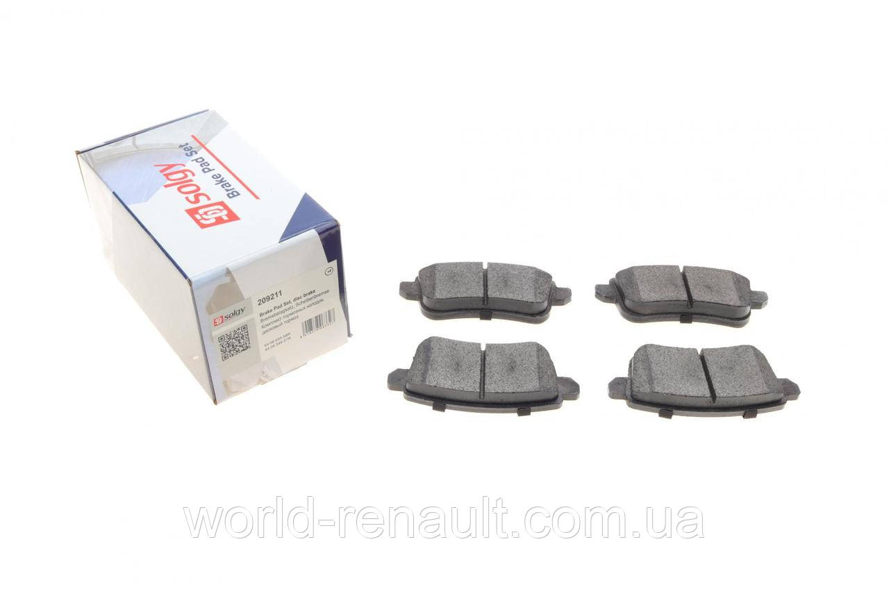 SOLGY 209211 — Комплект задніх гальмівних колодок (під електроручок) Рено Гранд Сеник III