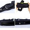 Спортивна сумка на пояс для бігу (27х10 см, 17х10) Go Runners Pocket Belt, Чорна / Поясний фітнес органайзер, фото 8