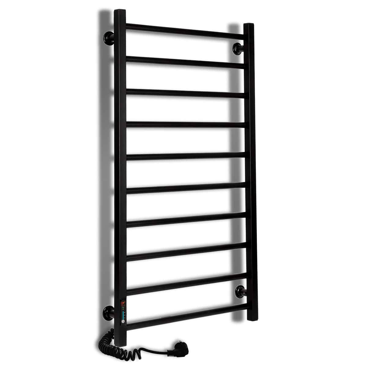 Рушникосушка електрична Flyme Black EF 10L (терморегулятор, таймер) ліве підключення, фото 1