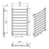 Рушникосушка електрична Flyme Black EF 10L (терморегулятор, таймер) ліве підключення, фото 7