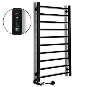 Електрична рушникосушка Flyme EF 10L (терморегулятор + таймер) колір чорний / ліва