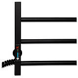 Рушникосушка електрична Flyme Black EF 10L (терморегулятор, таймер) ліве підключення, фото 4