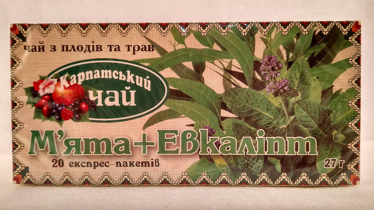 

Чай травяной Карпатский Чай Мята и Эвкалипт 20 пак по 1,35г