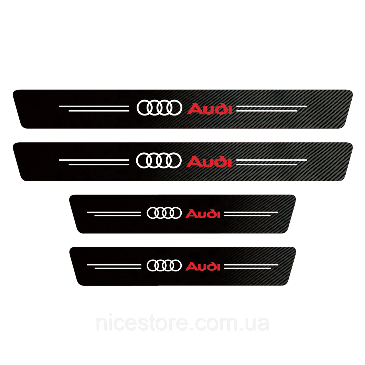 Захисна плівка на пороги авто з логотипом Audi всі моделі та інші марки автомобілів style1, фото 1