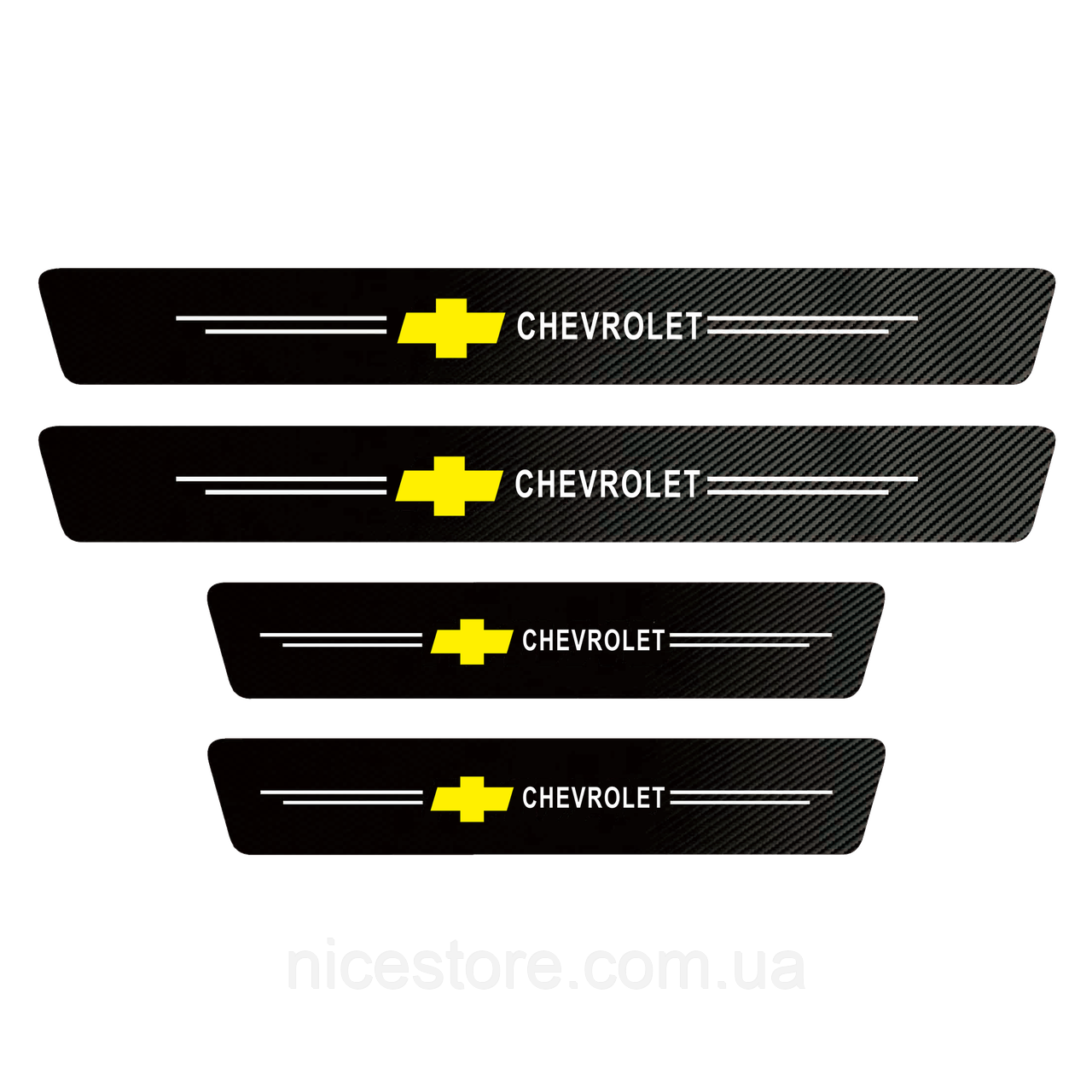 Наклейки на пороги карбонові Chevrolet всі моделі та інші марки автомобілів