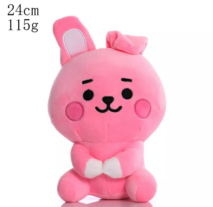 М'яка Іграшка Кролик КУКИ BT21 Плюш COOKY ARMY персонаж BTS 24 см Рожевий (00115)