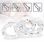 Кільце ерекційне Stay Hard Wo-sex ring набір кілець 3 шт. Прозорі, фото 5