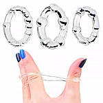 Кільце ерекційне Stay Hard Wo-sex ring набір кілець 3 шт. Прозорі, фото 4