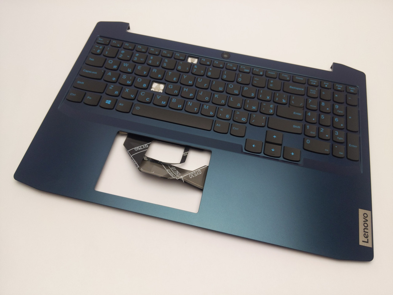 Із дефектом. верхній корпус із клавіатурою lenovo ideapad gaming 3-15arh05 синій з розборки (відсутні кнопки), фото 1