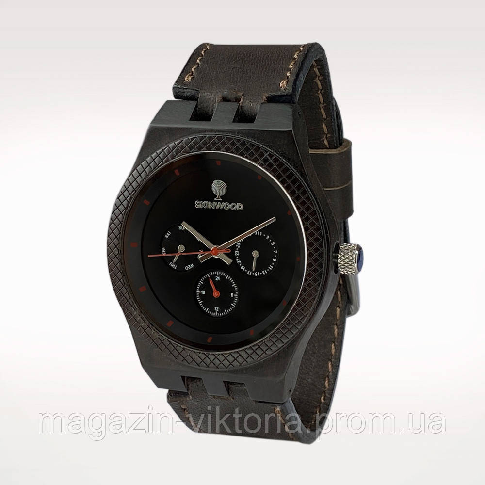 Чоловічий дерев'яний наручний годинник Dark