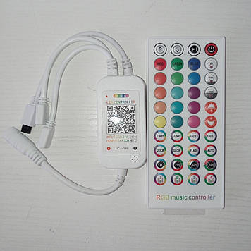 Контролер Led RGB Bluetooth музичний 5-24V 144W 12А ІК пульт на 40 кнопок для освітлення