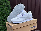 Чоловічі кросівки Reebok Classic шкіряні спортивні повсякденні білі, фото 5