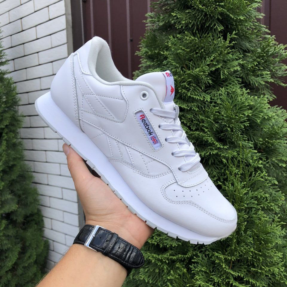 Чоловічі кросівки Reebok Classic шкіряні спортивні повсякденні білі