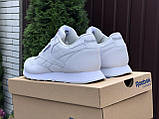 Чоловічі кросівки Reebok Classic шкіряні спортивні повсякденні білі, фото 4