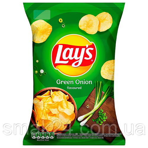 Чипсы картофельные со вкусом зеленого лука Lay's Green Onion 140г ...