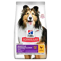 Сухой корм для собак средних пород, чувствительное пищеварение Hills Adult Sensitive Stomach&Skin 800 гр
