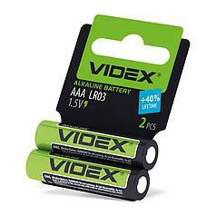 Батарейки лужні Videx LR03/AAА  SHRINK CARD блістер 2шт. LR03/AAA 2pcs SC