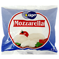Сир моцарелла кулька Ягер Jager 125g 20шт/ящ (Код: 00-00011972)