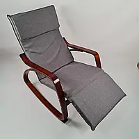Кресло качалка Avko ARC001 Walnut Gray серое комфортное расслабляющее для дома