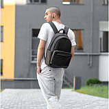 Чоловічий шкіряний рюкзак BROM для ноутбука міський спортивний портфель, фото 8