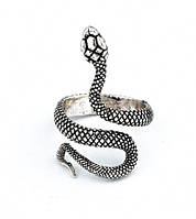 Кільце у формі змії унісекс, розмір універсальне, сріблясте