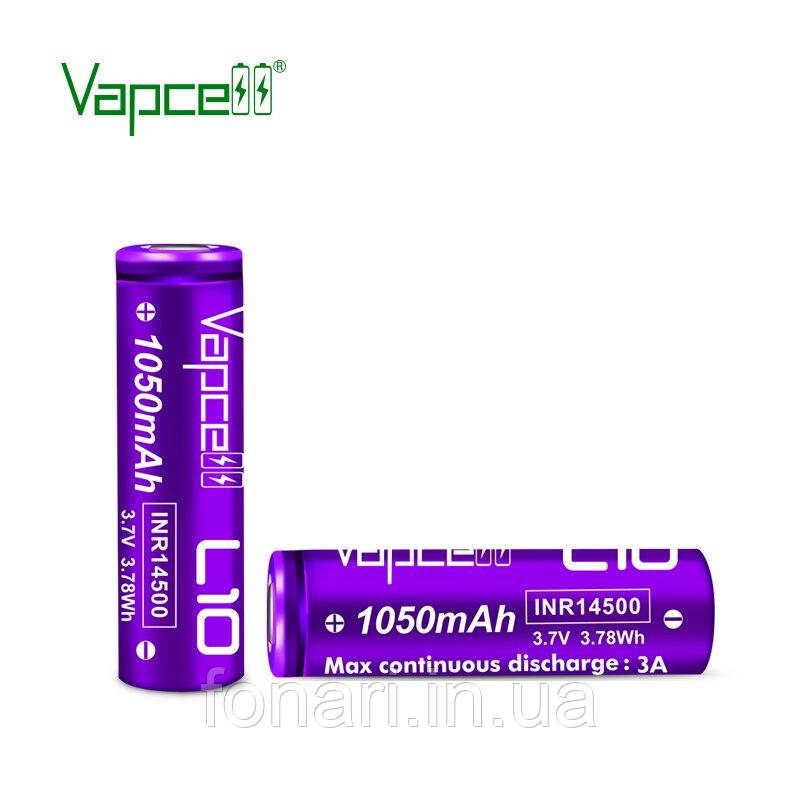 Аккумулятор Vapcell INR14500 L10 Li-Ion 14500, 1050mAh (аналог AA) - фото 4 - id-p1671210159