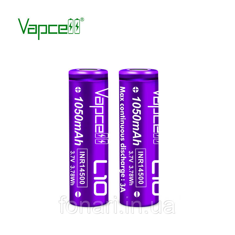 Аккумулятор Vapcell INR14500 L10 Li-Ion 14500, 1050mAh (аналог AA) - фото 3 - id-p1671210159