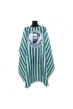 Перукарська накидка SPL Barber, біло-зелена смужка на гачках (905073-8)