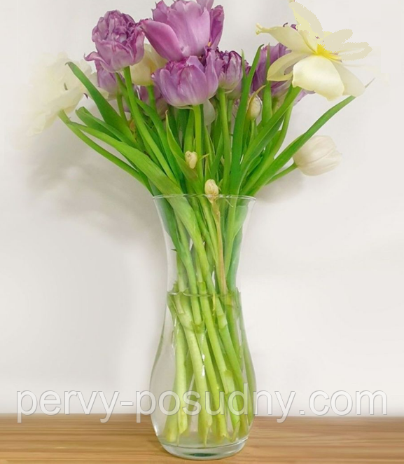 Ваза скляна для квітів Pashabache Flora 25,5 см 43737