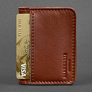 Шкіряна обкладинка для прав або id-паспорта 4.1 з гербом України (світло-коричнева), фото 3