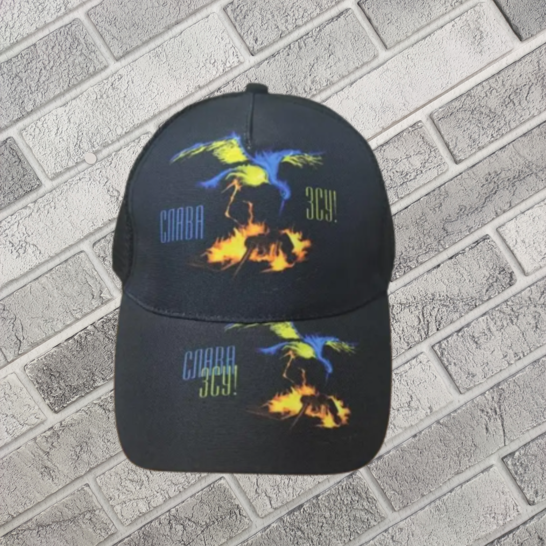 Кепка чоловіча бавовна сітка р.57-58 чорна патріотична 30035355, фото 1