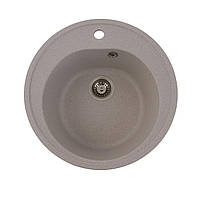 Мийка для кухні гранітна кругла PLATINUM 510 LUNA 510x510x190мм бежева PLS-A25064