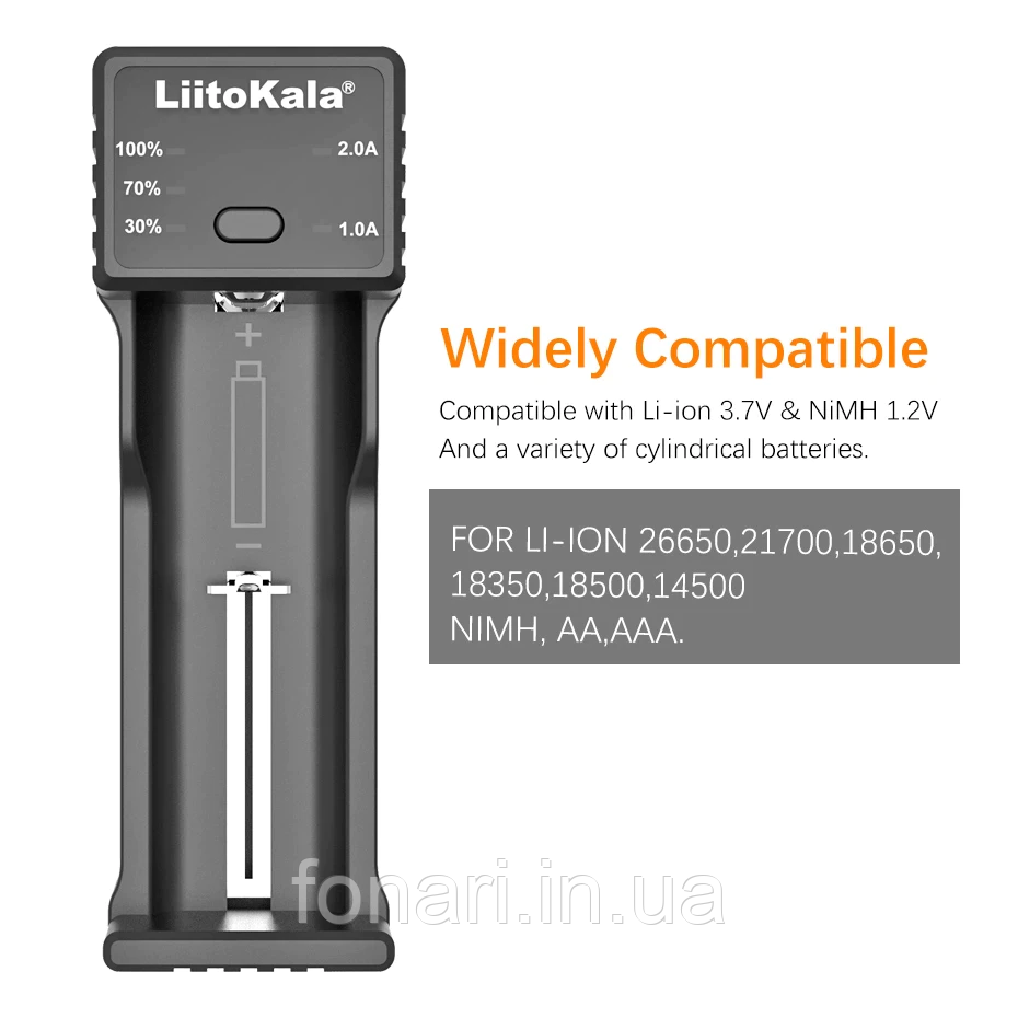 LiitoKala Lii-100C - Універсальний зарядний пристрій для Li-ion/IMR/Ni-Mh/Ni-Cd + PowerBank, підтримка 21700 - фото 7 - id-p1671218889