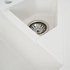 Мийка для кухні гранітна кутова PLATINUM 9950 PANDORA 990x500x200мм на півтори чаші біла PLS-A25182, фото 5