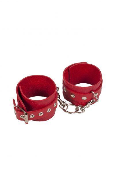 Наручники Leather Restraints Hand Cuffs, Red, фото 1